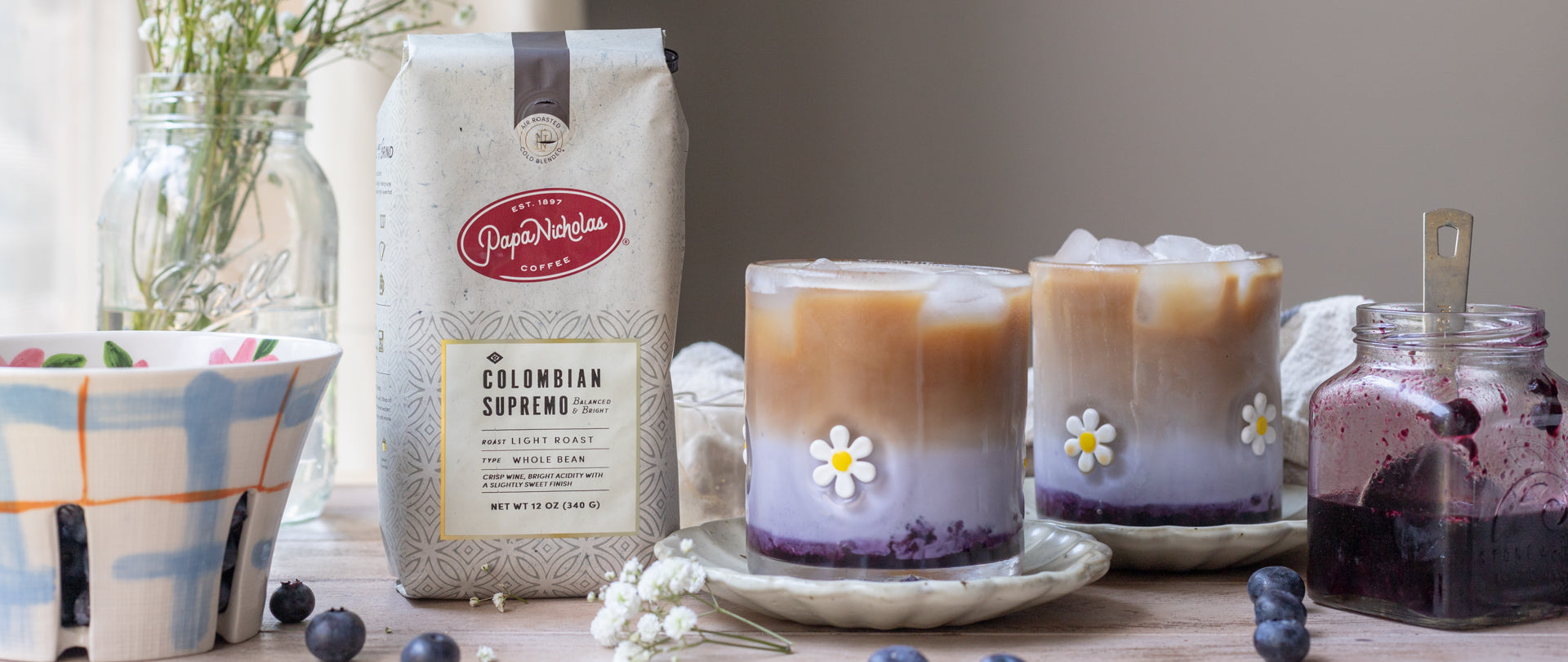 Iced Blueberry Latte | PapaNicholas Coffee