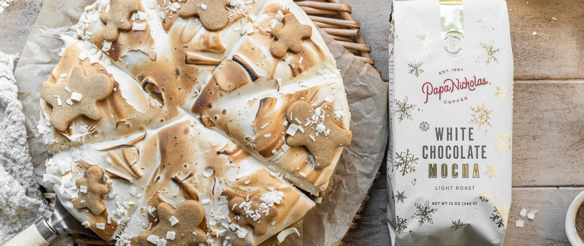 Gingerbread White Chocolate Mocha Cheesecake | PapaNicholas Coffee