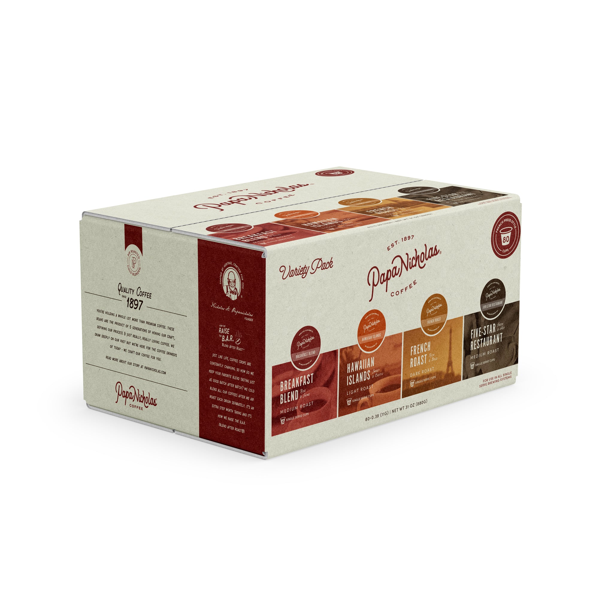 Variety Blend 80 ct. Single-Serve Cups | PapaNicholas Coffee