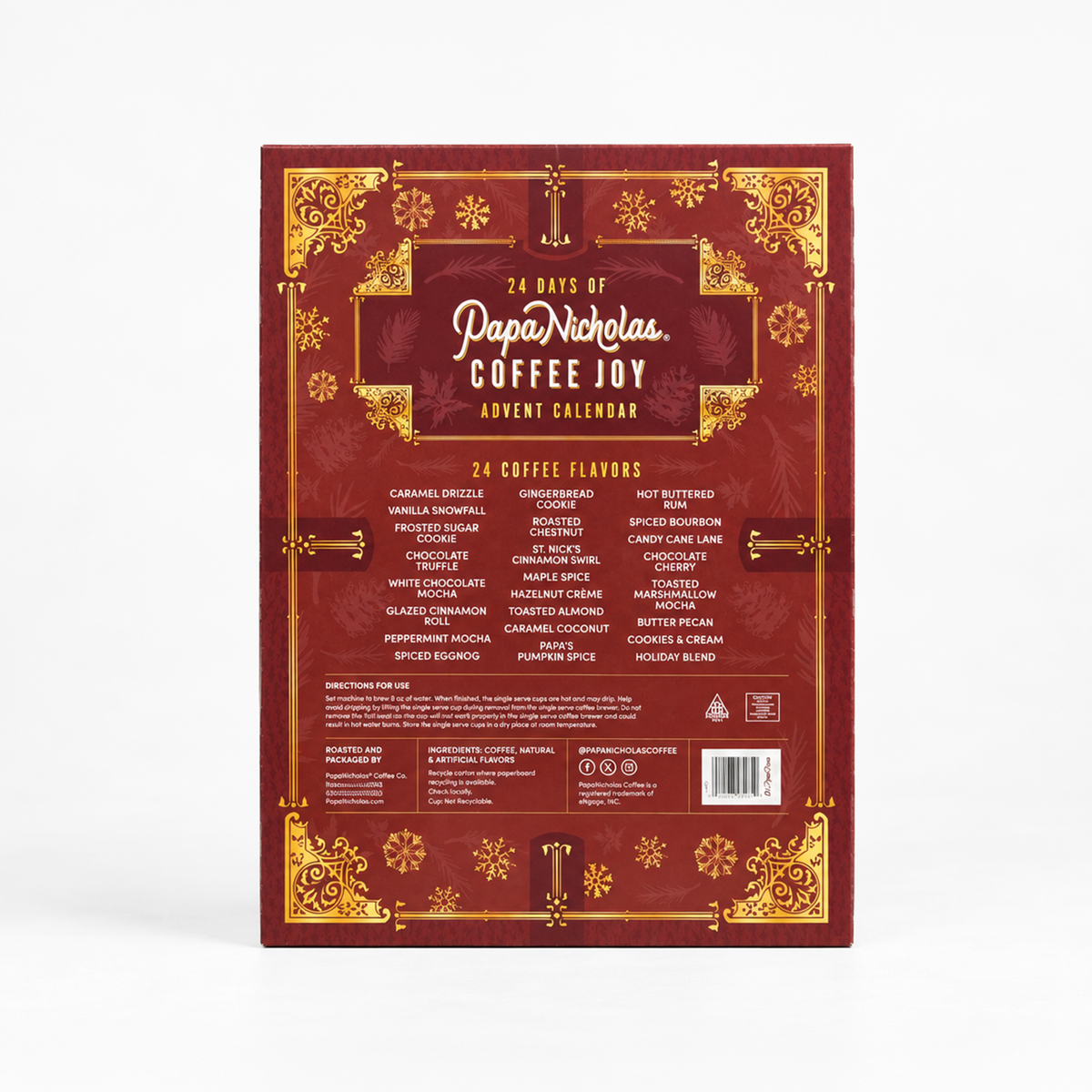 Back of the Coffee Joy Advent Calendar box
