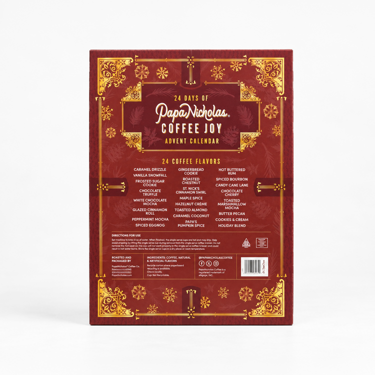 Back of the Coffee Joy Advent Calendar box