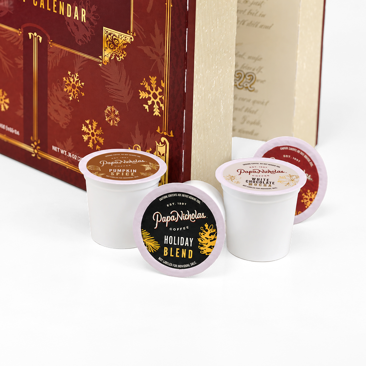 PapaNicholas Coffee Joy Advent Calendar with 24 single-serve cups