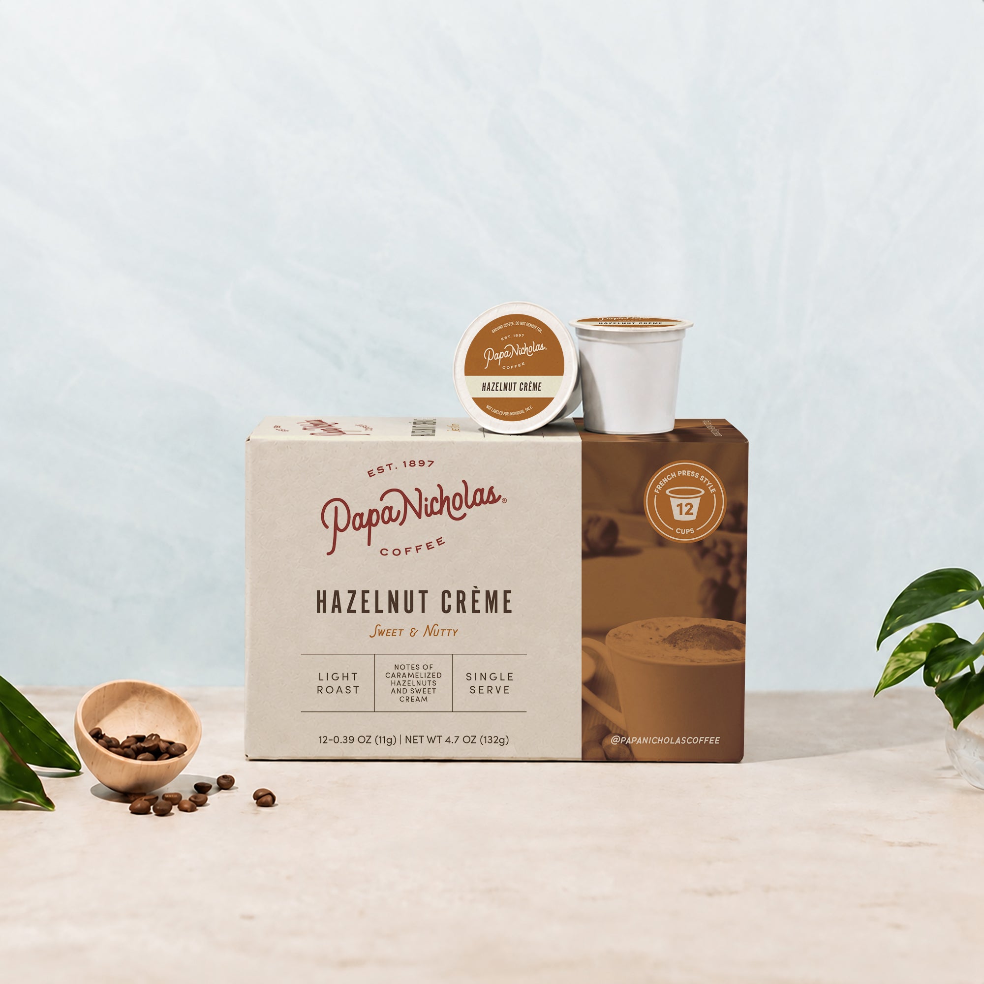Hazelnut Crème Single-Serve Cups | PapaNicholas Coffee