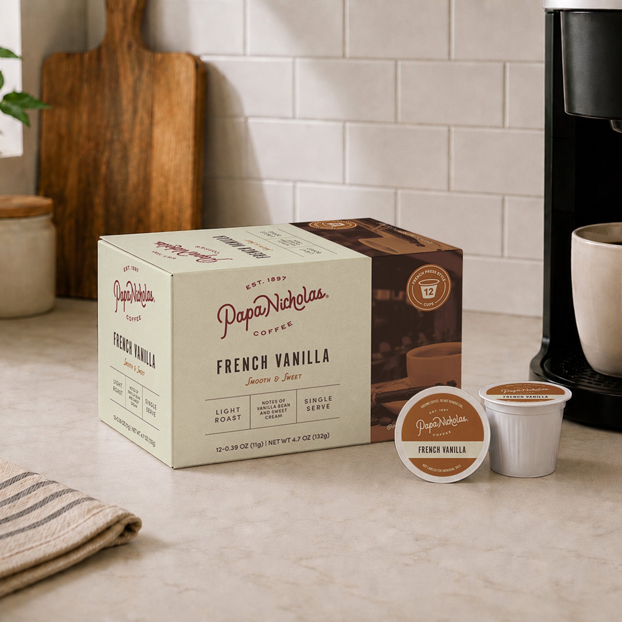 French Vanilla Single-Serve Cups | PapaNicholas Coffee