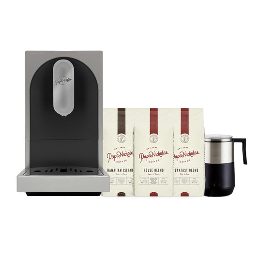 Bean-to-Brew Espresso Machine + Three 12oz Bags of Coffee + Milk Frother