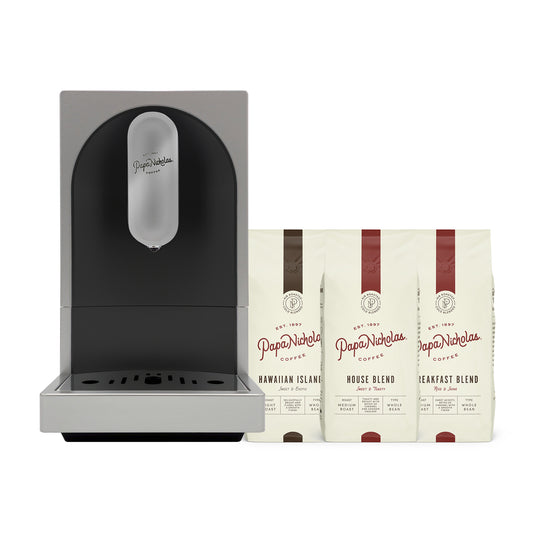 Bean-to-Brew Espresso Machine + Three  12oz Bags of Coffee